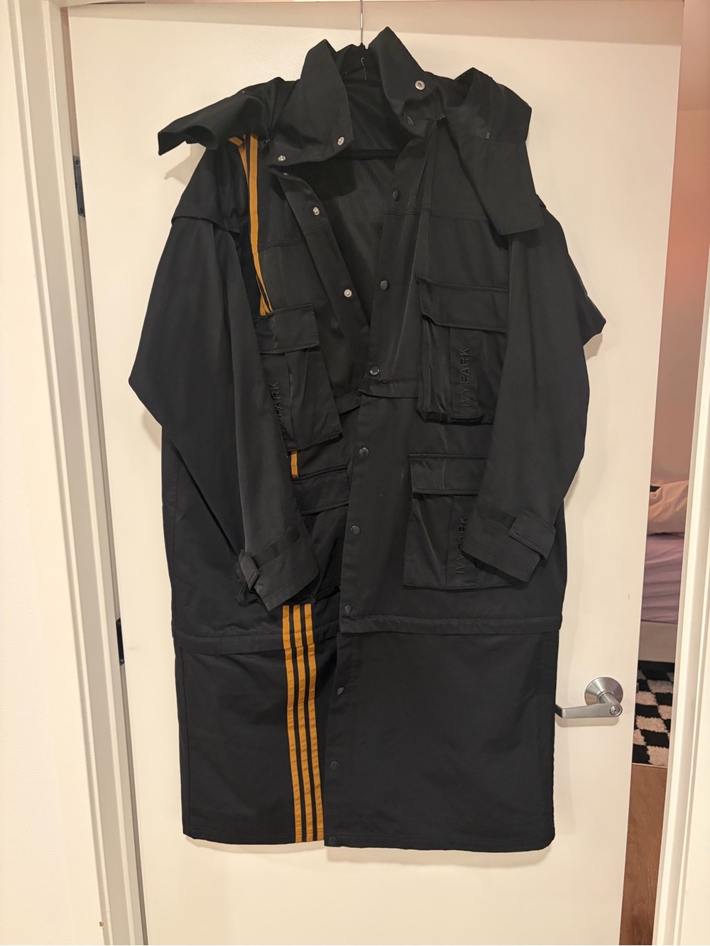 adidasxIVY PARK Black and Gold Convertible Trench